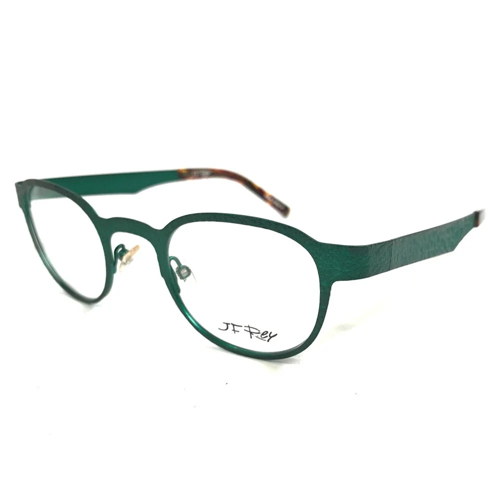 J.F. Rey Eyeglasses Frames JF2600 4949 Matte Green Textured Ribbed 43-25-135